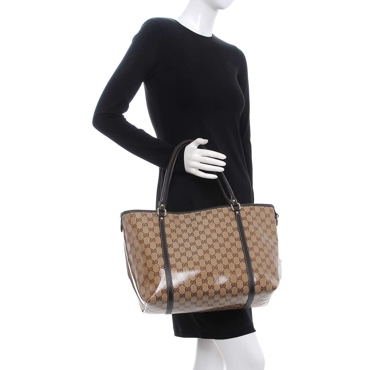 Gucci Crystal Monogram Medium Joy Tote Beige Ebony Testa di Moro 2 of 8