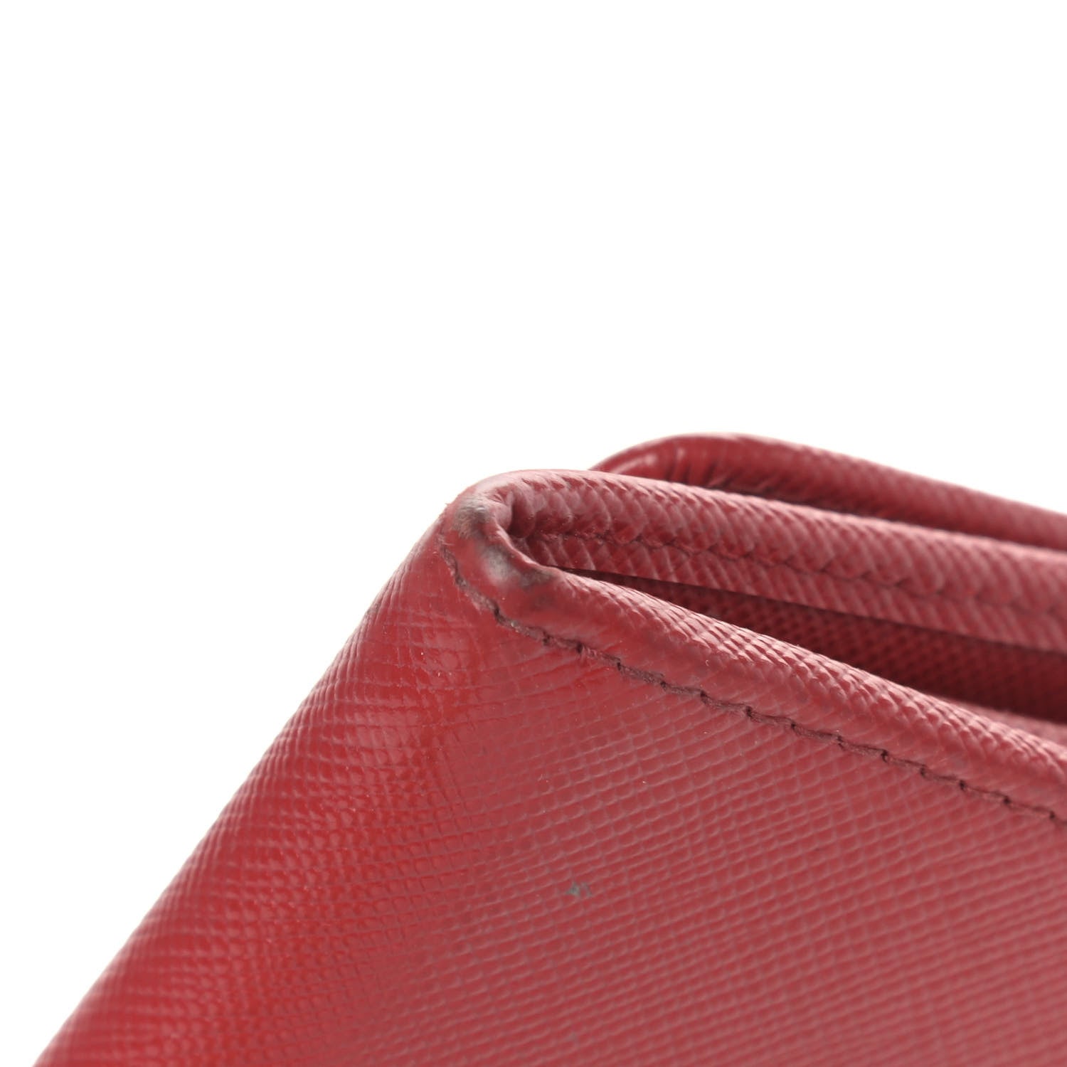 Prada Saffiano Metal Oro Chain Wallet Fuoco 11 of 17
