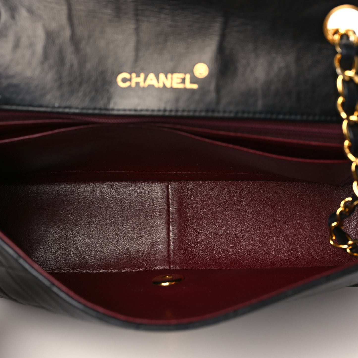 Lambskin Quilted Medium Single Flap Black