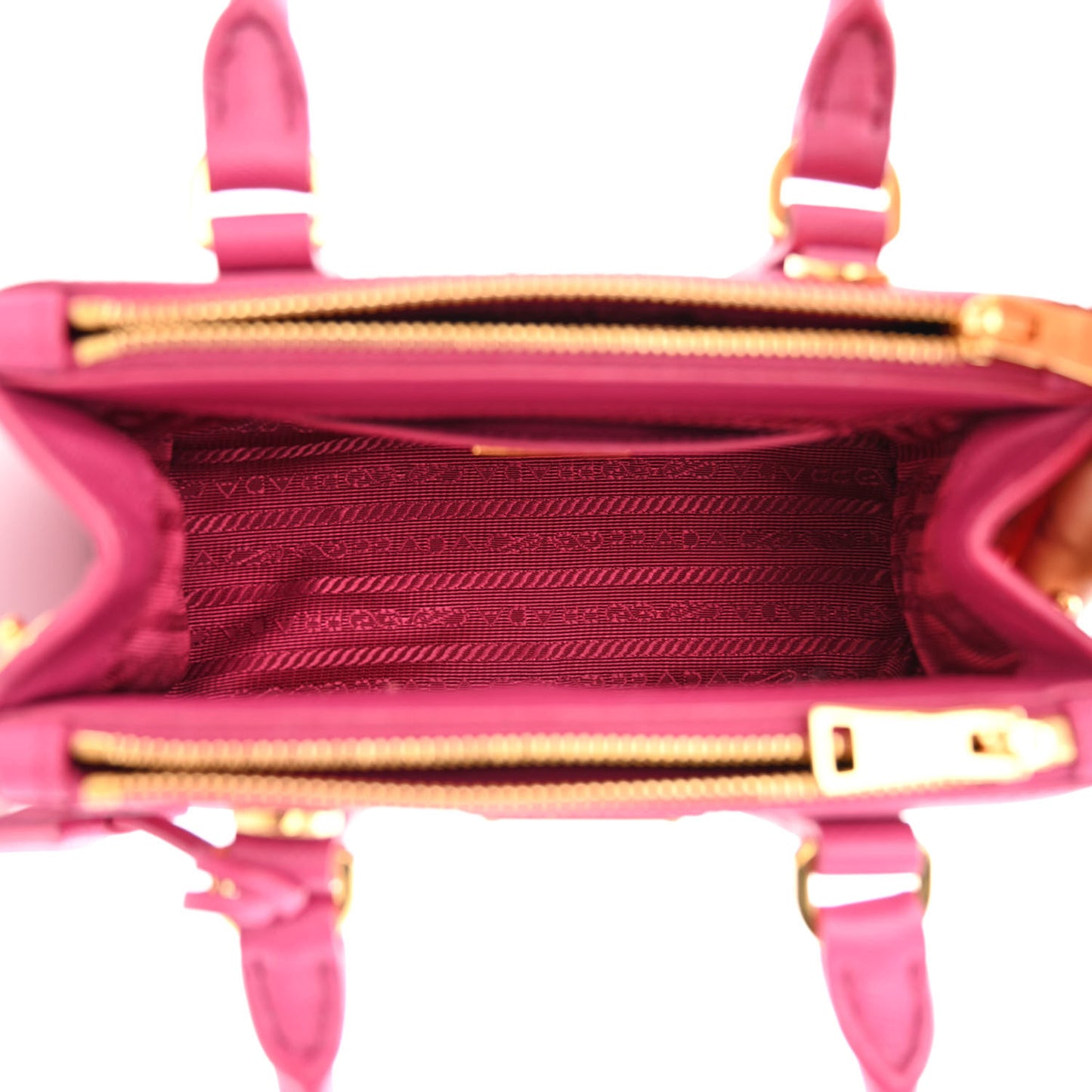 Saffiano Lux Micro Galleria Double Zip Tote Peonia