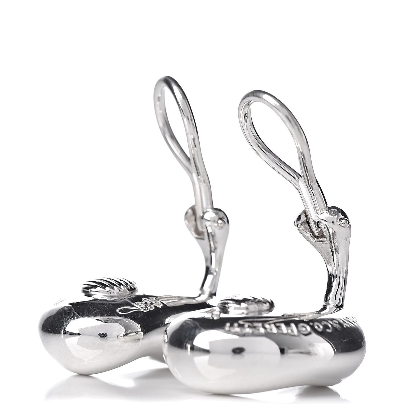 Sterling Silver 20mm Elsa Peretti Bean Earrings