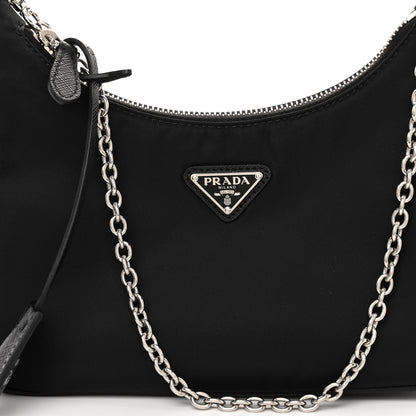 Prada Nylon Re-Edition 2005 Shoulder Bag Black 7 of 9