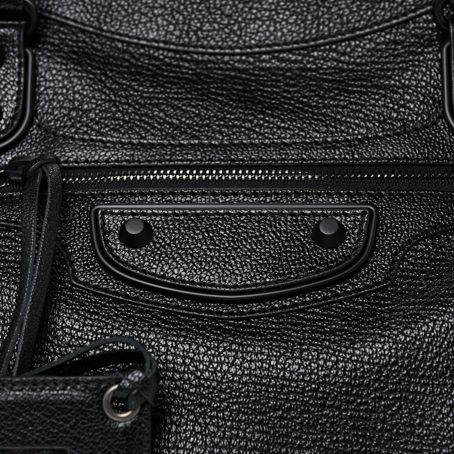 Balenciaga Shiny Grained Goatskin Black Metallic Edge City Black 8 of 10