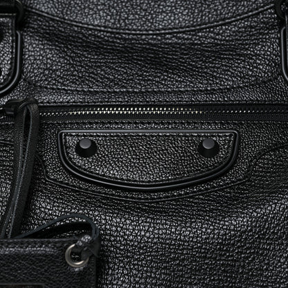 Balenciaga Shiny Grained Goatskin Black Metallic Edge City Black 8 of 10