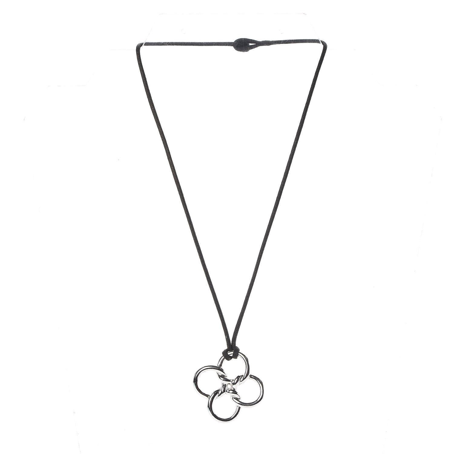 Tiffany Sterling Silver Quatrefoil Cord Necklace 3 of 6