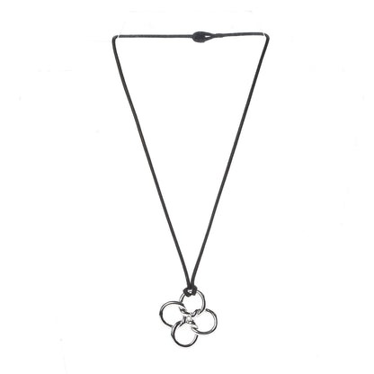 Tiffany Sterling Silver Quatrefoil Cord Necklace 3 of 6