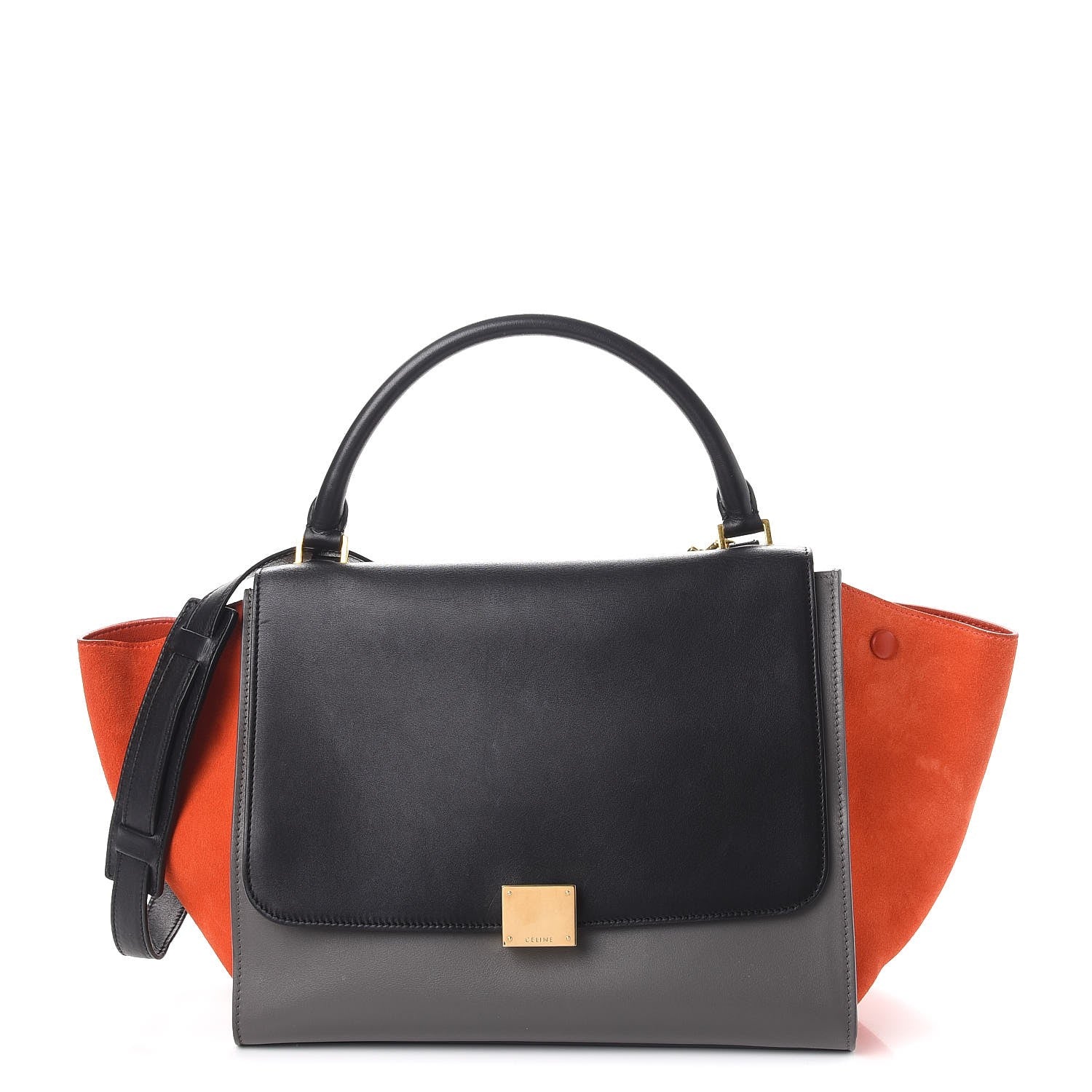 Celine Smooth Calfskin Suede Medium Tri-Color Trapeze Flamingo 1 of 14