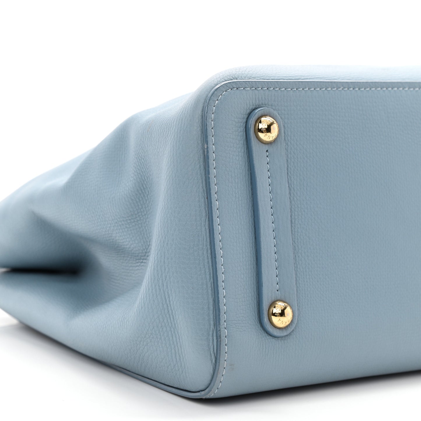 Textured Calfskin Clara Tote Light Blue