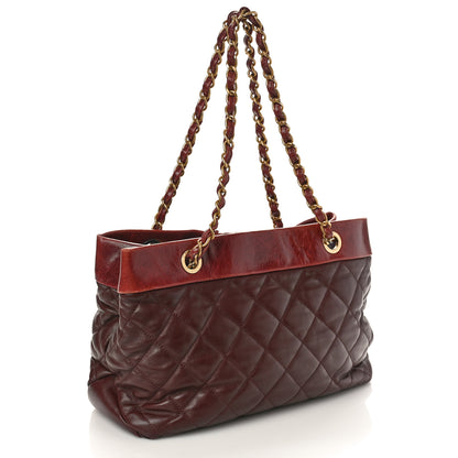 Chanel Calfskin Quilted Medium Soft Elegance Tote Burgundy 2 of 11