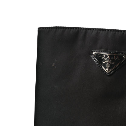 Prada Spazzolato Re-Nylon Metal Triangle Logo 90mm Tall Boots 37 Black 9 of 9