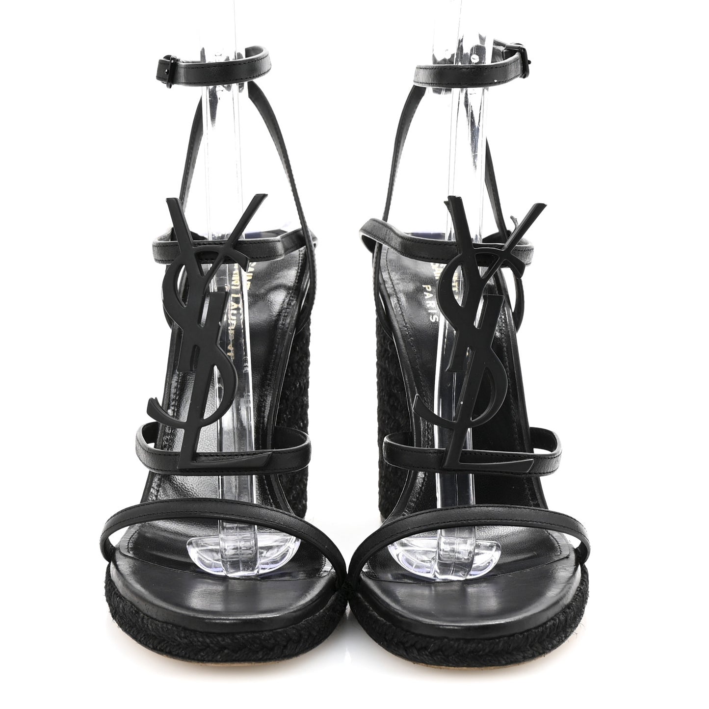 Calfskin Cassandra Espadrille 105 Wedges 37.5 Black