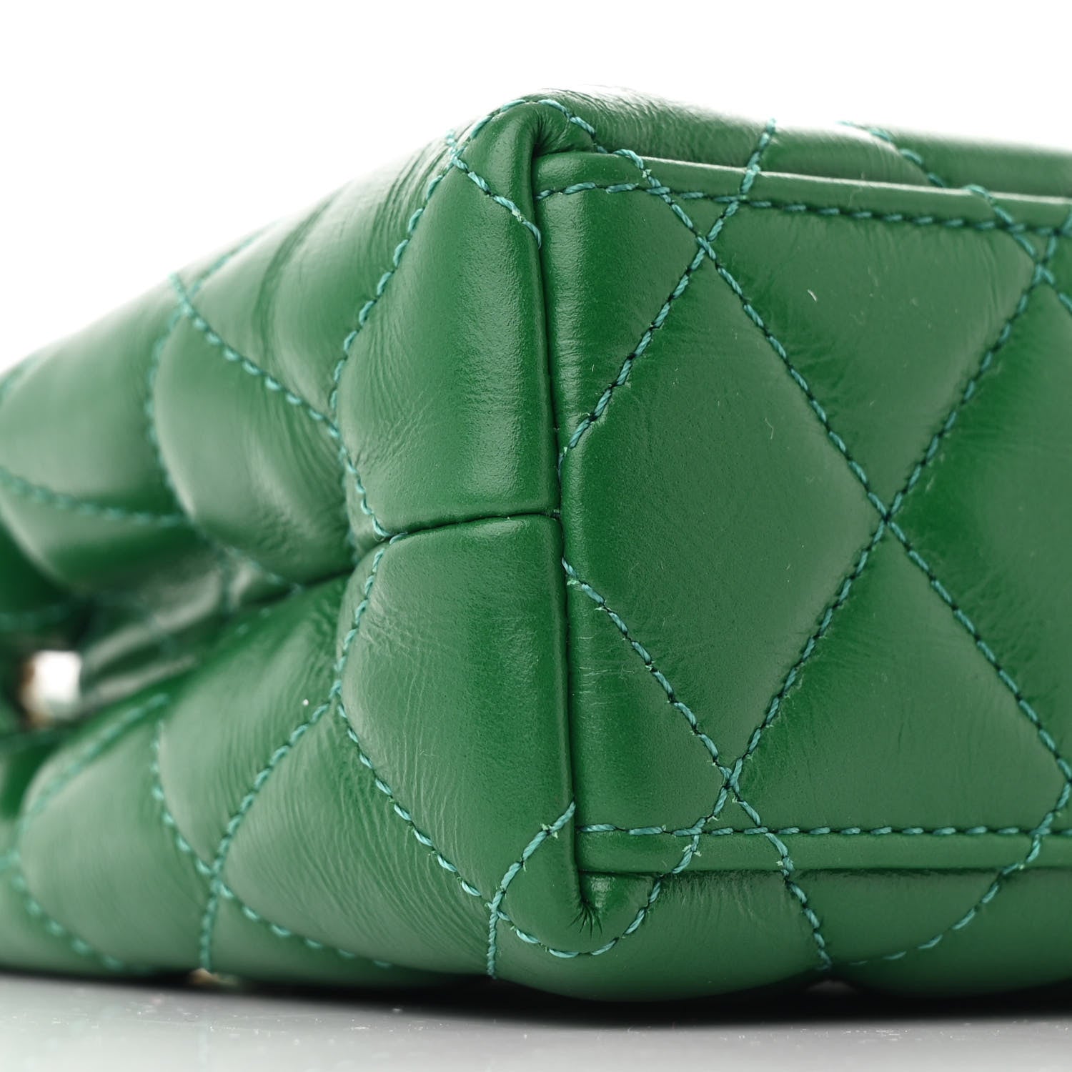 Chanel Shiny Aged Calfskin Quilted Nano Kelly Shopper Green 9 of 11