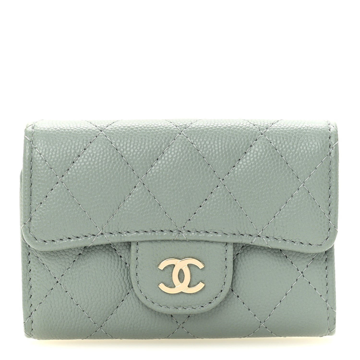 Chanel Caviar Quilted Classic 4 Key Holder Wallet Grey 1 of 11