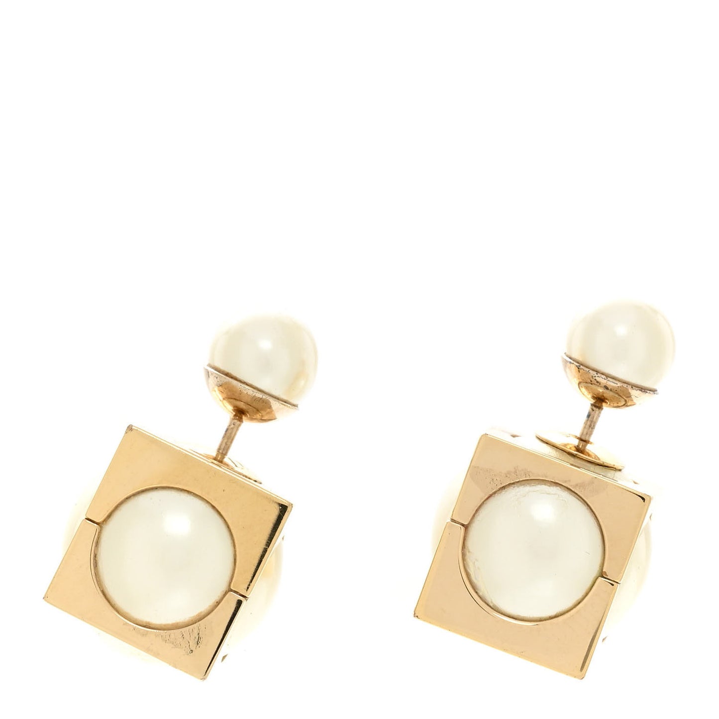 Tribal Cube Earrings Gold