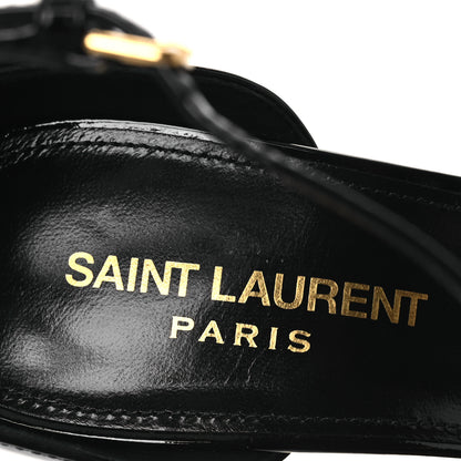 Saint Laurent Vernice Chiffon Amber 105 Ankle Strap Sandals 38 Black 9 of 12