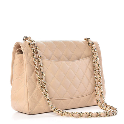Chanel Caviar Quilted Jumbo Double Flap Beige Clair 3 of 17