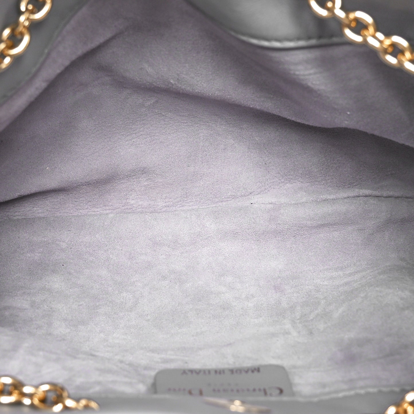Lambskin Supple Macrocannage Small Ammi Bag Grey