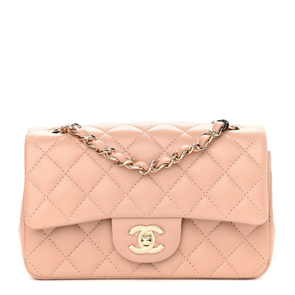 Chanel Lambskin Quilted Mini Rectangular Flap Beige 1 of 9