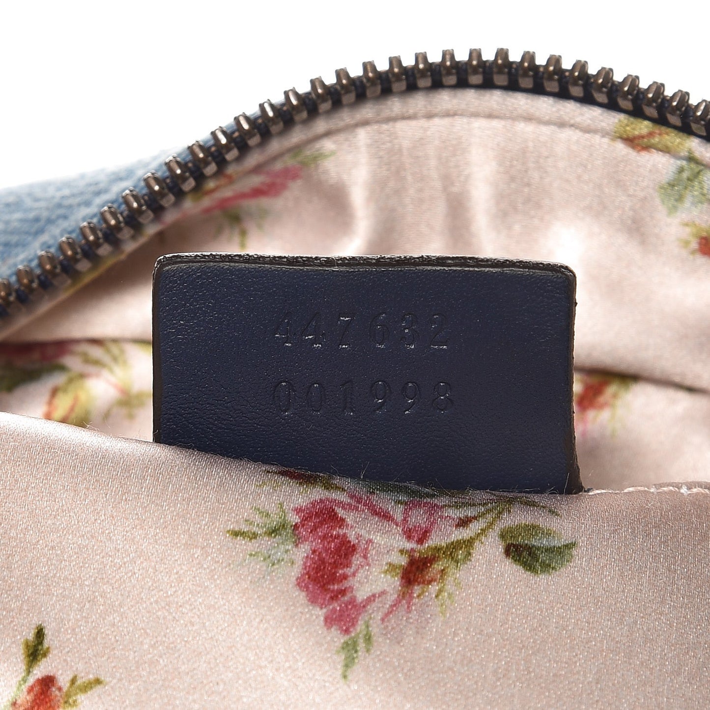 Denim Matelasse Small Pearly GG Marmont Chain Shoulder Bag Blue