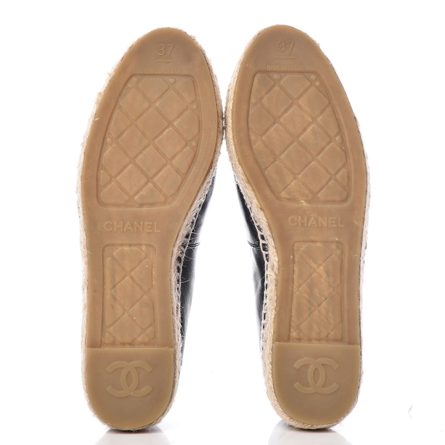 Chanel Lambskin Canvas Cap Toe CC Espadrilles 37 Black 5 of 9