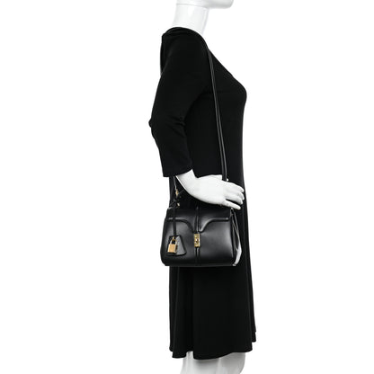 Celine Satinated Calfskin Mini 16 Top Handle Bag Black 2 of 10