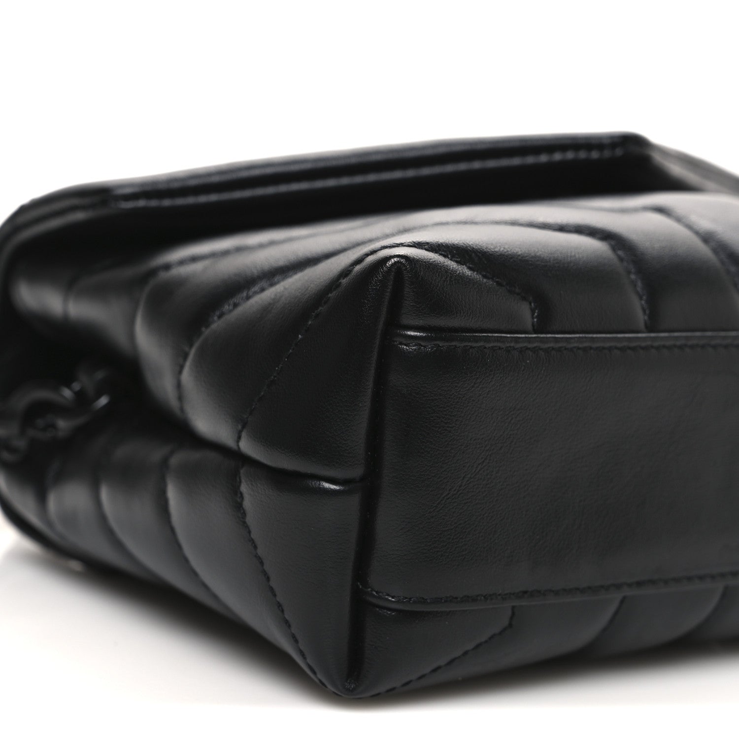 Saint Laurent Calfskin Y Quilted Monogram Monochrome Toy Loulou Crossbody Bag Black 9 of 10