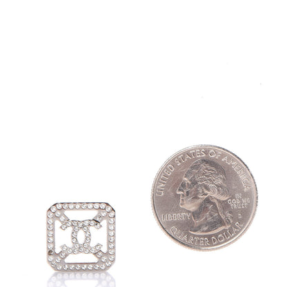 Chanel Crystal CC Earrings Silver 2 of 9