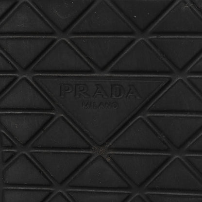 Prada Re-Nylon Spazzolato Rubber Triangle Logo Macro Quilted Womens 45mm Platform Sneakers 38.5 Black 8 of 9