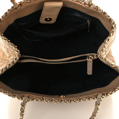 Chanel Lambskin Quilted Small Chain Me Tote Light Beige 5 of 11
