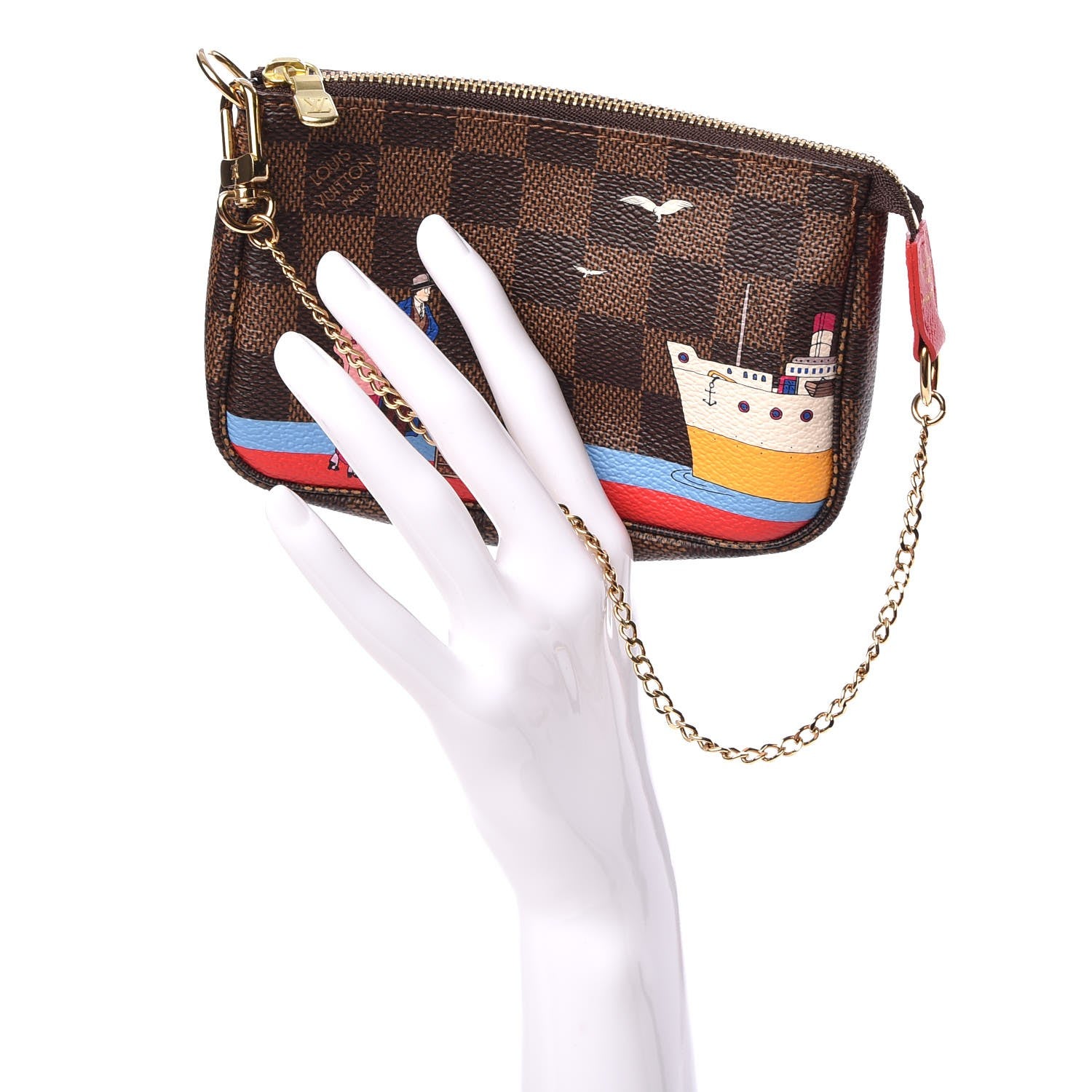 Louis Vuitton Damier Ebene 2016 Christmas Animation Mini Pochette Accessories 2 of 8