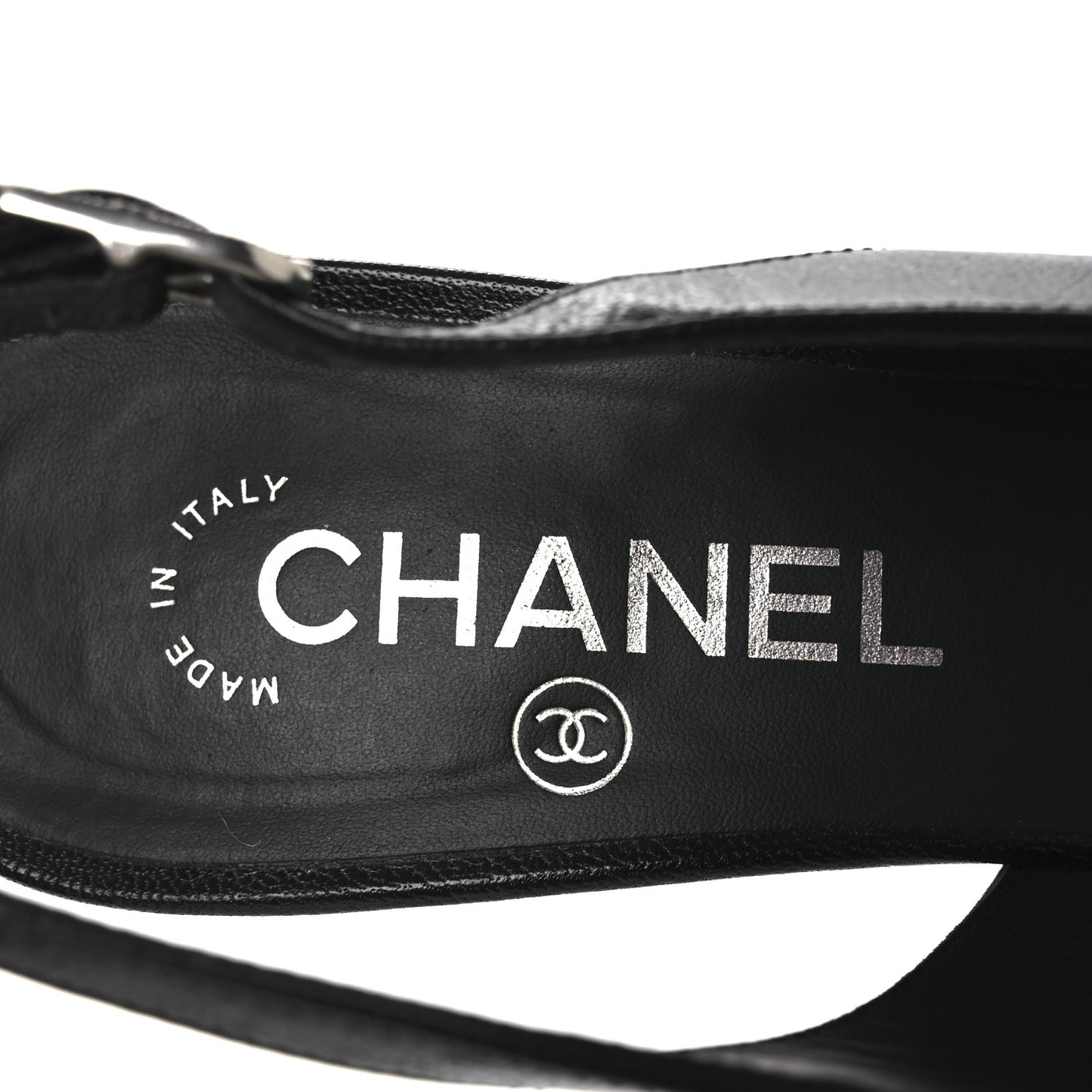 Goatskin Slingback Sandals 39.5 Black