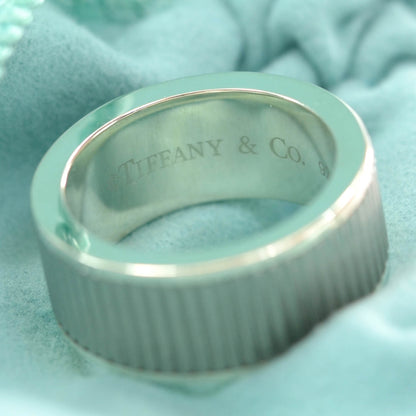Tiffany Sterling Silver 9mm Titanium Coin Edge Ring 6.5 3 of 4