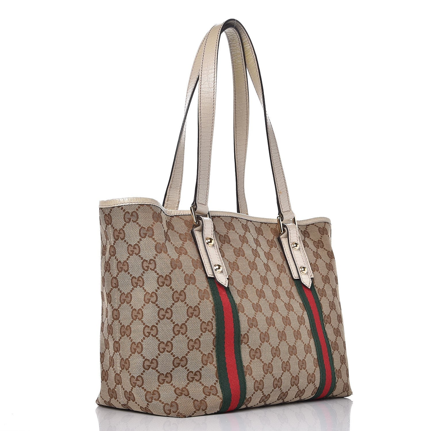 Gucci Monogram Medium Jolicoeur Tote White 3 of 14