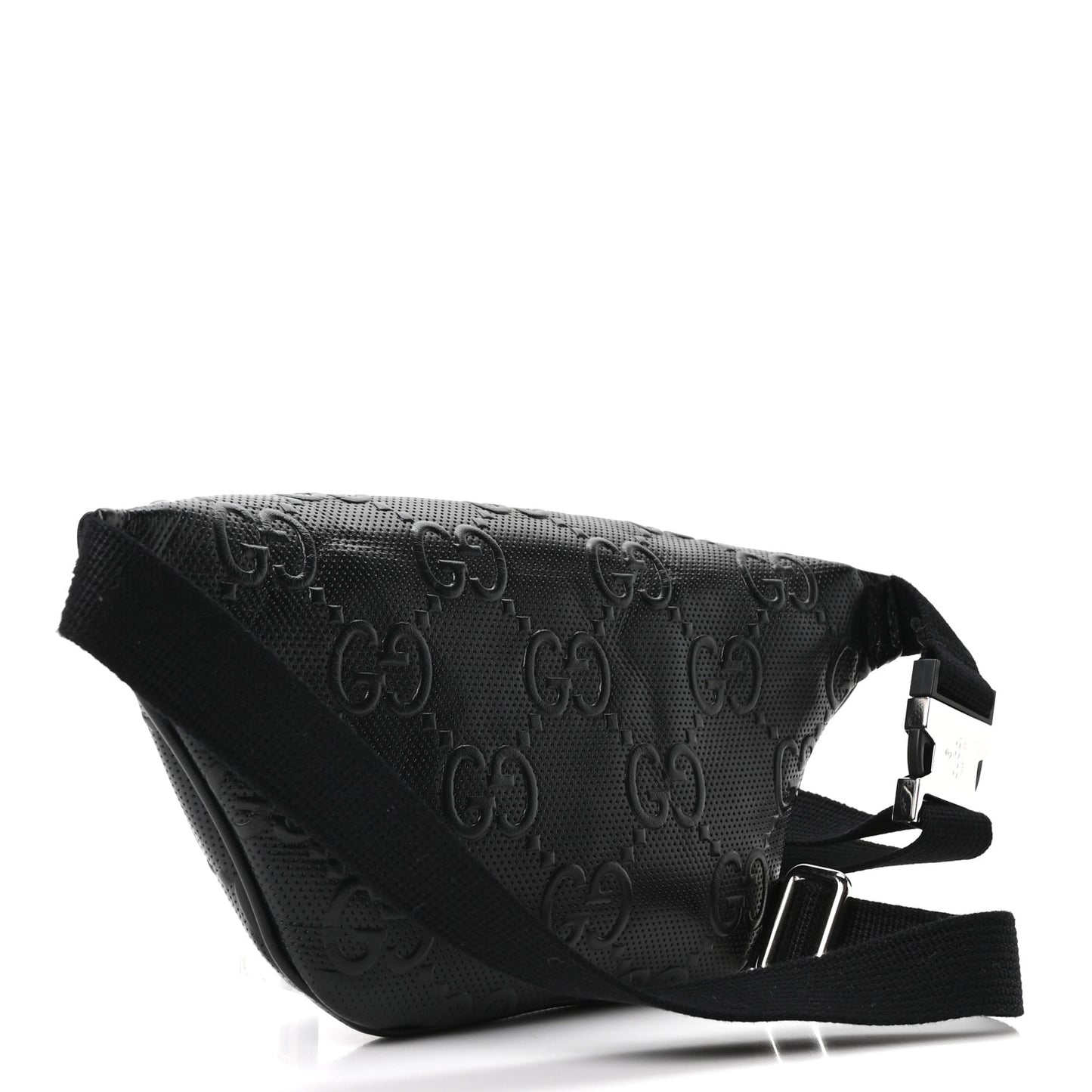 Calfskin GG Tennis Embossed Belt Bag Black