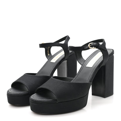 Chanel Grosgrain Platform Sandals 41 Black 4 of 9