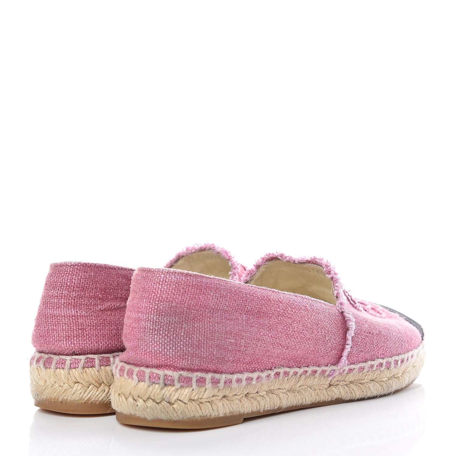 Chanel Linen CC Espadrilles 38 Pink Black 4 of 10
