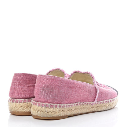 Chanel Linen CC Espadrilles 38 Pink Black 4 of 10