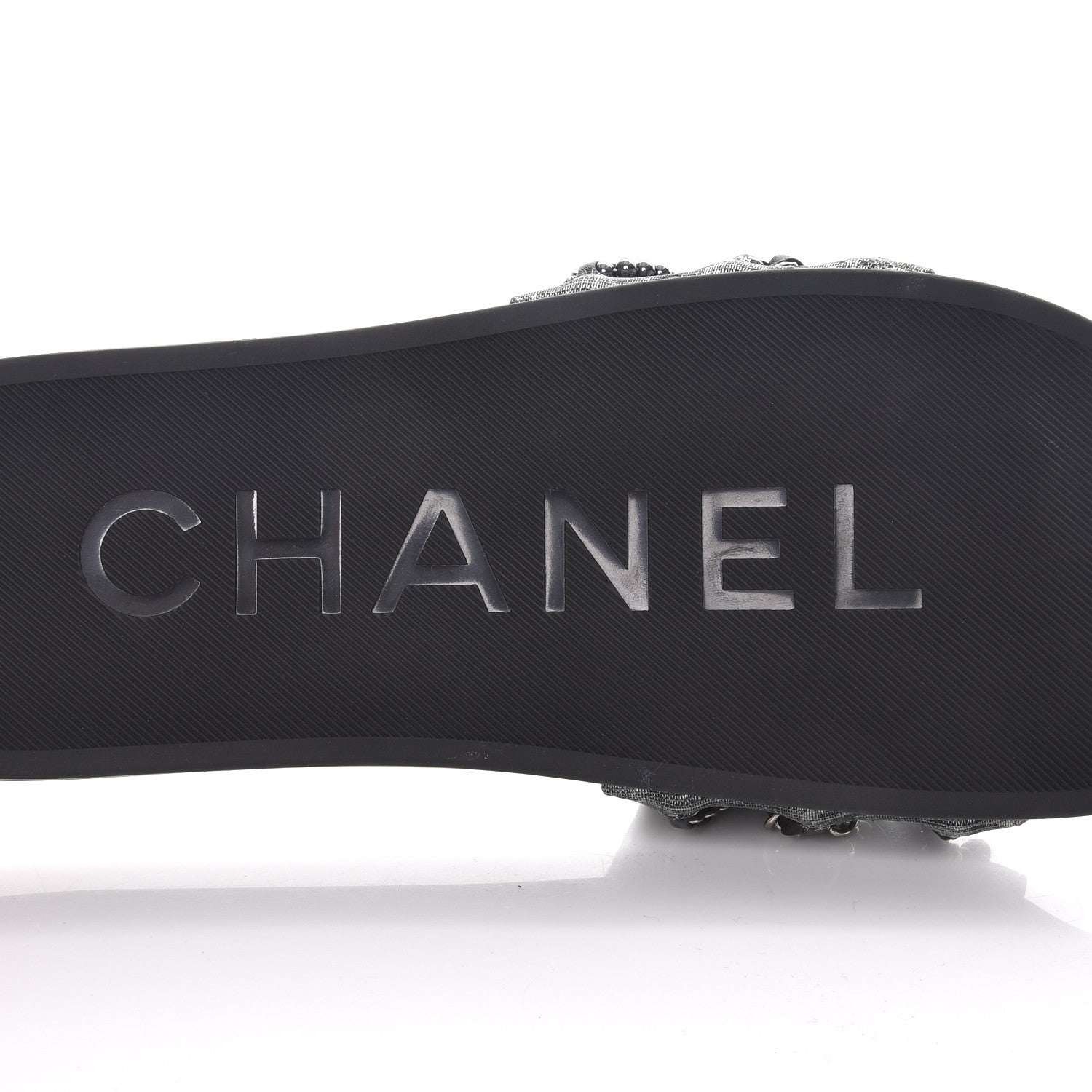 Chanel Fantasy Lambskin Pearl Chain CC Flat Mules 42 Silver Black 6 of 9