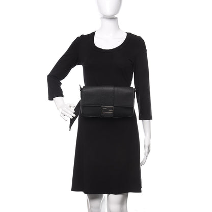 Fendi Cuoio Romano Selleria Belt Baguette Bag Black 3 of 10
