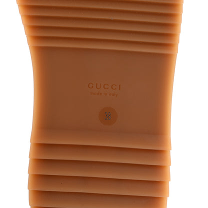 Gucci Monogram Maxi GG Angelina Platform 55mm Slide Sandals 38 Camel Ebony 6 of 9