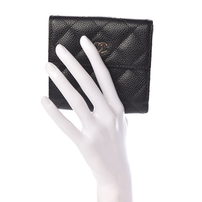 Chanel Caviar Quilted Compact French Flap Wallet Black 2 of 8