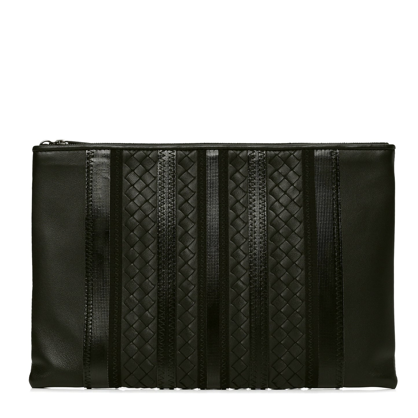 Nappa Intrecciato Zip Pouch Black