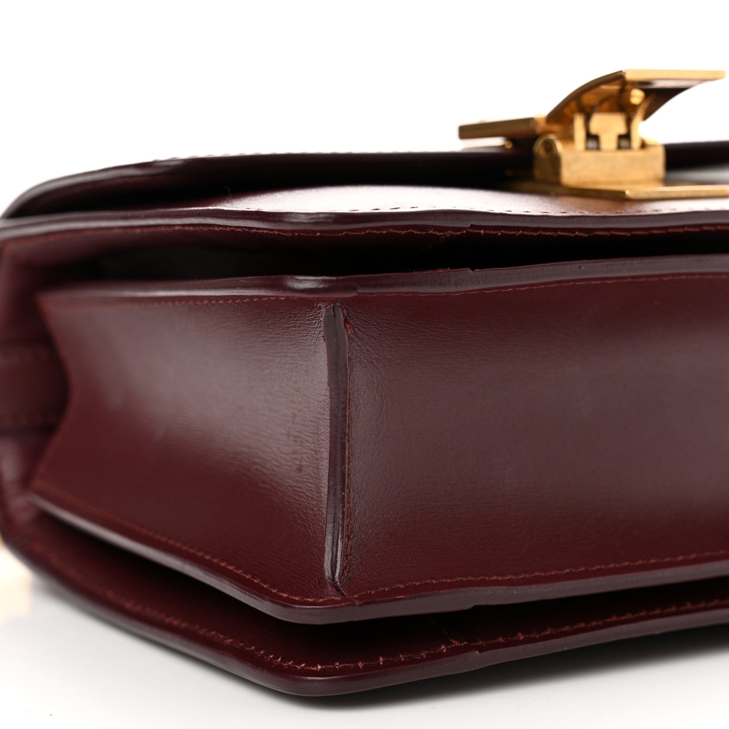 Box Calfskin Small Classic Box Flap Bag Burgundy