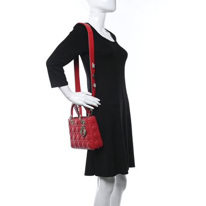 Christian Dior Lambskin Cannage Small Lucky Badges My Lady Dior Red 2 of 12