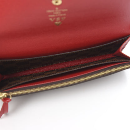 Louis Vuitton Damier Ebene Emilie Wallet Red 4 of 7