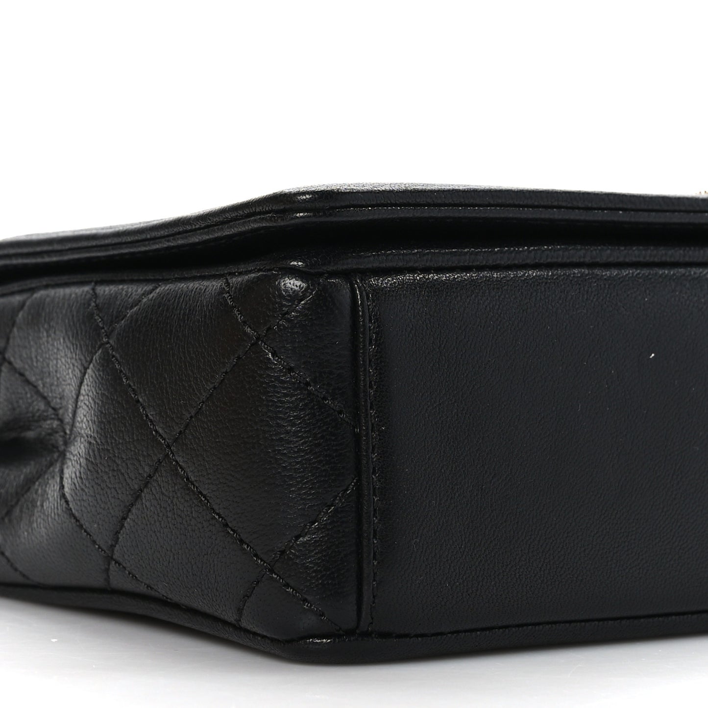 Sheepskin Quilted Small Vintage Mademoiselle Flap Black