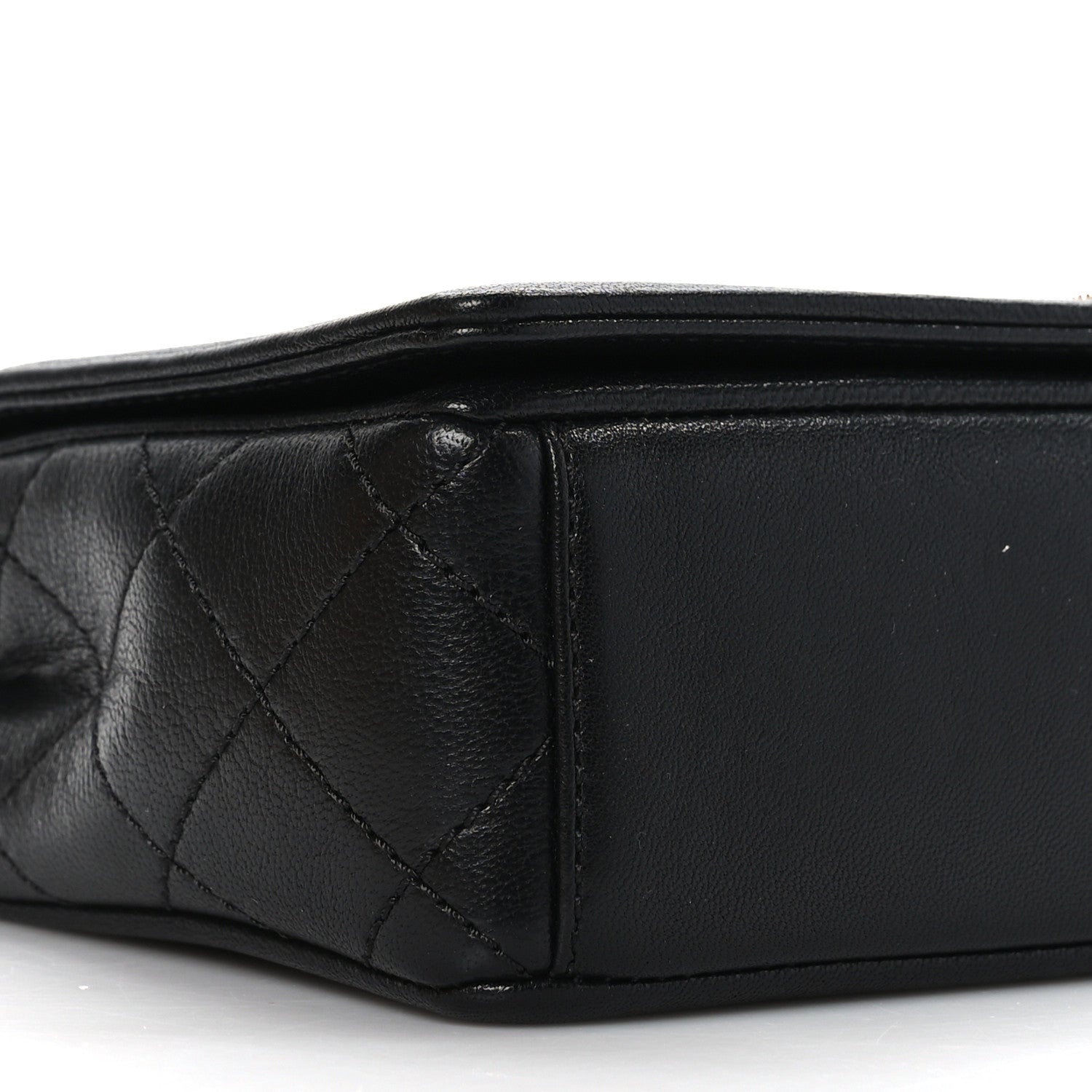 Chanel Sheepskin Quilted Small Vintage Mademoiselle Flap Black 8 of 9