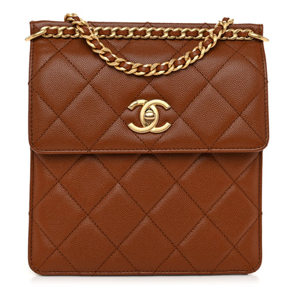 Chanel Caviar Quilted Small Chain Frame Flap Light Brown 1 of 11