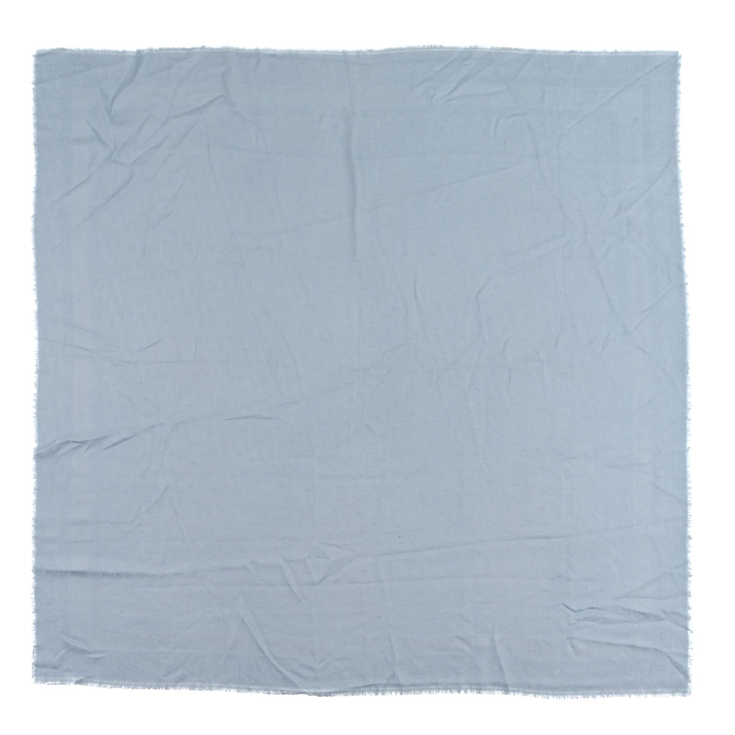 Wool Silk Cashmere Oblique Shawl Light Blue
