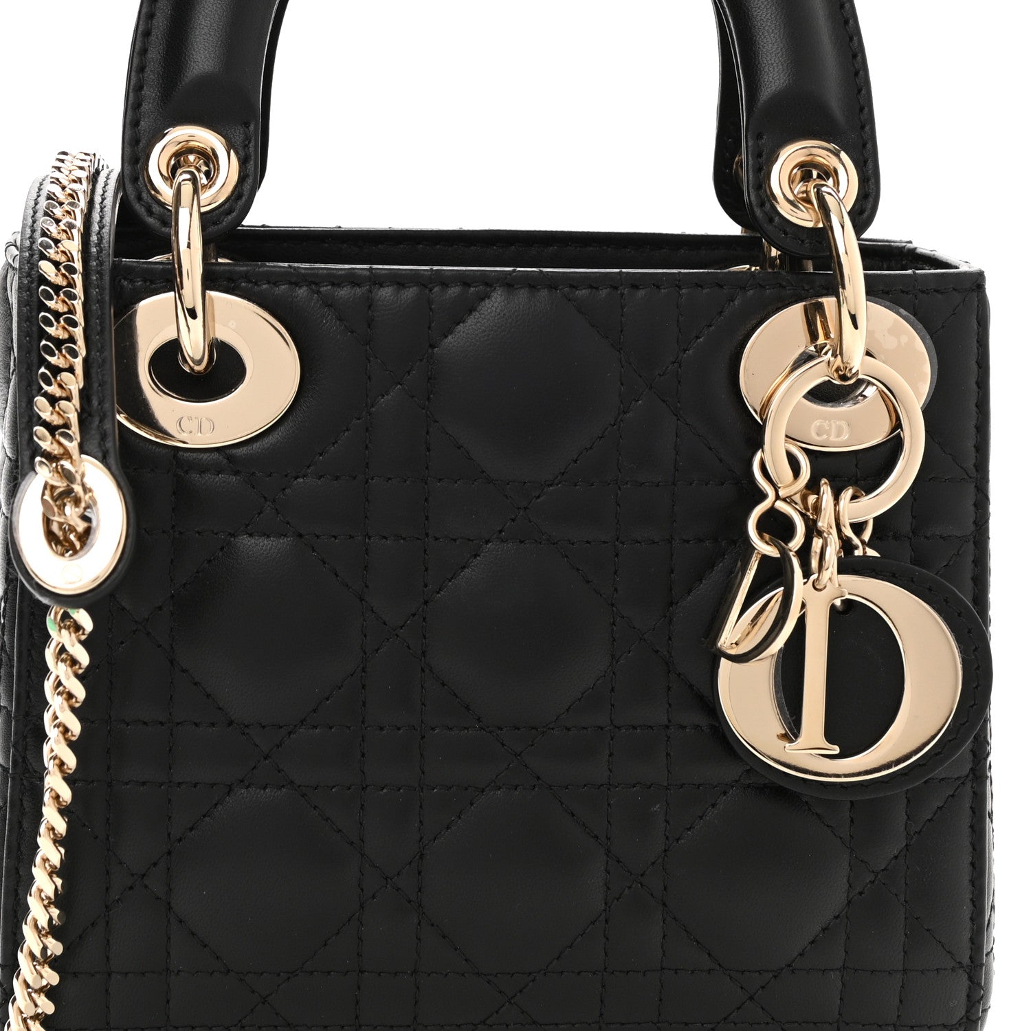 Christian Dior Lambskin Cannage Mini Lady Dior Black 8 of 11